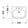 Duravit D-Code - Vstavané umývadlo, 1 otvor pre armatúru prepichnutý, 545 x 435 mm, biele 0337540000
