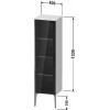 Duravit XViu - Polovysoká skrinka, 1 sklenené dvierka v Parsol šedé, 3 sklenené police, 1330x400x360 mm, XV1367 L/R