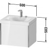 Duravit XViu - Umývadlo do nábytku c-bonded so závesnou skrinkou, 1 zásuvka, 600x480 mm, XV4609 E/N/O
