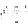 Duravit XViu - Umývadlo do nábytku c-bonded so závesnou skrinkou, 1 zásuvka, 600x480 mm, XV4609 E/N/O