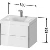 Duravit XViu - Umývadlo do nábytku c-bonded so závesnou skrinkou, 2 zásuvky, 600x480 mm, XV4614 E/N/O