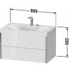 Duravit XViu - Umývadlo do nábytku c-bonded so závesnou skrinkou, 2 zásuvky, 800x480 mm, XV4615 E/N/O