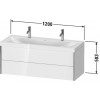 Duravit XViu - Umývadlo do nábytku c-bonded so závesnou skrinkou, 2 zásuvky, 1200x480 mm, XV4618 O