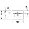 Duravit XViu - Umývadlo do nábytku c-bonded so závesnou skrinkou, 1 dvierka, 450x330 mm, XV4630 N/O