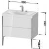 Duravit XViu - Umývadlo do nábytku c-bonded so závesnou skrinkou, 2 zásuvky, 800x480 mm, XV4710 E/N/O