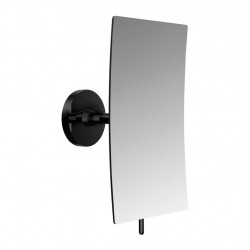 Emco Cosmetic mirrors Pure - Nástenné štvorcové holiace a kozmetické zrkadlo, 132 x 208 mm, 3 násobné zväčšovanie, čierna 109413307