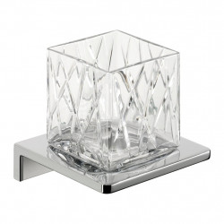 Emco Asio - Nástenný držiak s pohárom, chróm + kryštálové sklo brúsené, 132020401 - produkt z výstavky
