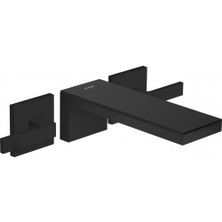 Axor MyEdition - Trojotvorová umývadlová batéria pod omietku, čierna matná/čierne sklo 47080670