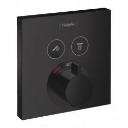 Hansgrohe ShowerSelect - Termostat pod omietku pre 2 spotrebiče, matná čierna 15763670