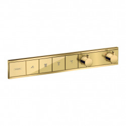 Hansgrohe Rain Select - Podomietkový termostatický modul pre 4 spotrebiče, leštený vzhľad zlata 15382990 