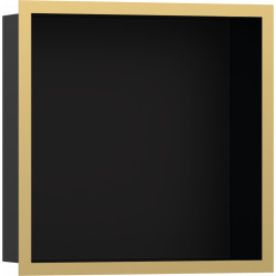 Hansgrohe XtraStoris Individual - Výklenok do steny matný čierny, s designovým rámom 300x300x100mm, leštený vzhľad zlata 56098990