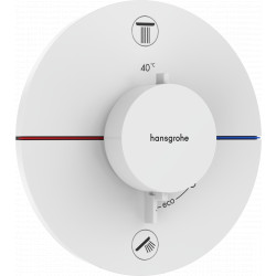 Hansgrohe ShowerSelect Comfort S - Termostat pod omietku pre 2 spotrebiče, biela matná 15554700