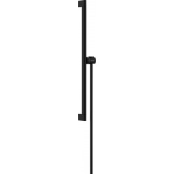 Hansgrohe Unica - Sprchová tyč S Puro 650 mm s ľahko posuvným držiakom a sprchovou hadicou, čierna matná 24402670