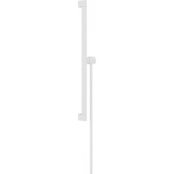 Hansgrohe Unica - Sprchová tyč E Puro 650 mm s ľahko posuvným držiakom a sprchovou hadicou, biela matná 24404700