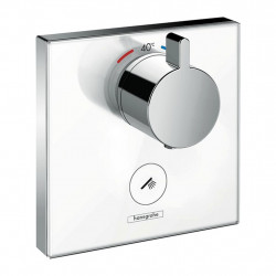 Hansgrohe ShowerSelect Glass - Highflow termostat s uzatváracím ventilom, biela/chróm 15735400
