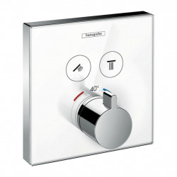 Hansgrohe ShowerSelect Glass - termostat pod omietku pre 2 spotrebiče, biela/chróm 15738400