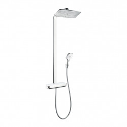 ​Hansgrohe Raindance Select E - sprchová batéria nástenná, termostat, pevná sprcha + ručná sprcha, biela-chróm 27112400
