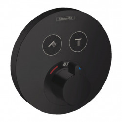Hansgrohe ShowerSelect S - Termostat pod omietku pre 2 spotrebiče, matná čierna 15743670