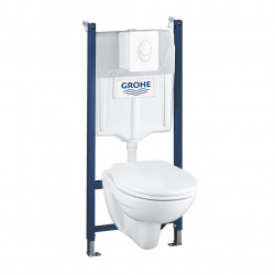 GROHE Solido Compact - Set závesné WC s inštalačným systémom, ovládacie tlačidlo, sedátko so SoftClose, alpská biela 39116000