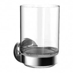 Emco Round - Držiak s pohárom, montáž pomocou lepenia alebo vŕtania, chróm 432000100