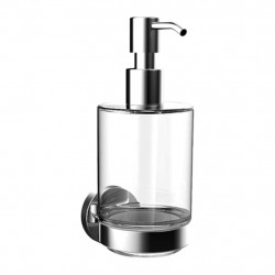 Emco Round - Nástenný dávkovač mydla, montáž pomocou lepenia alebo vŕtania, chróm 432100100