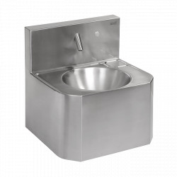Sanela - Nerezové automatické závesné umývadlo s piezo systémom, pre jednotrubkový prívod studenej alebo tepelne upravenej vody, 6 V