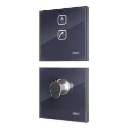 Sanela - Elektronické dotykové ovládanie sprchy s termostatickým ventilom, farba tmavo šedá REF 7016, podsvietenie biele, 24 V DC