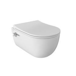 BOCCHI V-Tondo - WC závesné 545x360 mm, Rimless + bidetový set + slim sedátko, Soft Close - SET, biela lesklá
