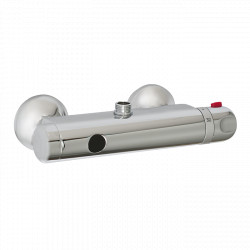 Sanela - Automatické nástenné ovládanie sprchy s elektronikou ALS s horným vývodom a termostatickým ventilom pre pripojenie k sprchovému setu, 9 V