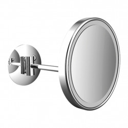 Emco Cosmetic mirrors Pure LED - Nástenné okrúhle LED-holiace a kozmetické zrkadlo s osvetleným dotykovým senzorom a priame pripojenie, 3 násobné zväčšovanie, chróm 109406007