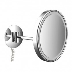 Emco Cosmetic mirrors Pure LED - Nástenné okrúhle LED-holiace a kozmetické zrkadlo s osvetleným dotykovým senzorom a skrutkovicový kábel, 3 násobné zväčšovanie, chróm 109406008