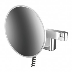 Emco Cosmetic mirrors Evo - Holiace a kozmetické zrkadlo LED, 2 otočné ramená so skrutkovitým káblom a vypínačom, 5 násobné zväčšenie, chróm 109506040