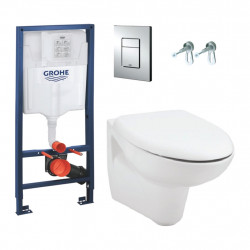 G+V 2 - set 5v1- Rapid SL pre WC + tlačidlo + úchyty + závesné WC Vima + WC sedátko