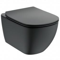 Ideal Standard Tesi - Závesné WC 36x53cm + sedátko, hodvábná čierna T3546V3