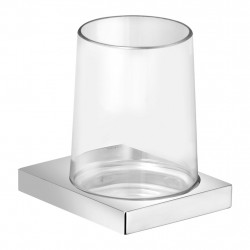Keuco Edition 11 - Nástenný držiak s pohárom, ručne fúkaný, chróm/číre sklo 11150019000