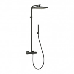Alpi Una- Sprchová batéria nástenná termostatická, pevná sprcha + ručná sprcha – komplet, čierna matná 18SM2151 NE