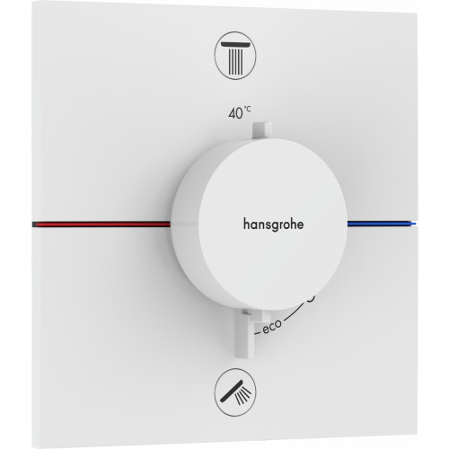 Hansgrohe ShowerSelect Comfort E - Termostat pod omietku pre 2 spotrebiče s EN1717, biela matná 15578700
