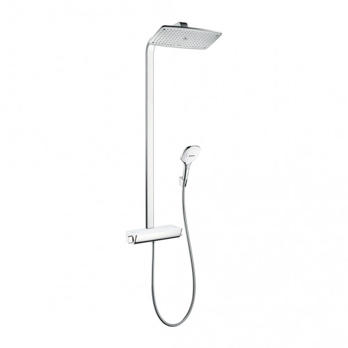 ​Hansgrohe Raindance Select E - sprchová batéria nástenná, termostat, pevná sprcha + ručná sprcha, biela-chróm 27112400