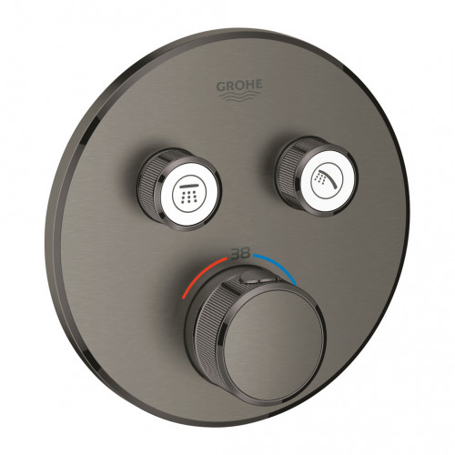 GROHE Grohtherm Smart Control - Termostat pre podomietkovú inštaláciu s 2 ventilmi, kartáčovaný Hard Graphite 29119AL0