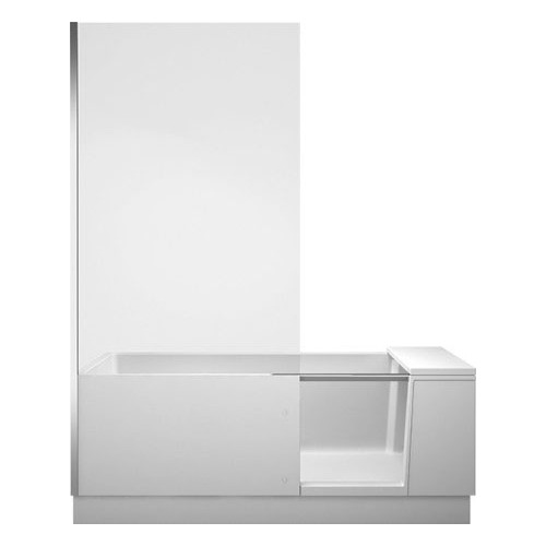 Duravit Shower + Bath - Vaňa so sprchovým kútom do ľavého rohu 1700x750 mm, s panelom a nohami, biela/číre sklo 700403000000000