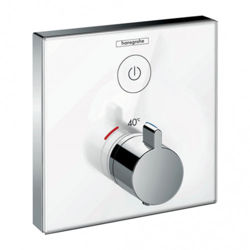 Hansgrohe ShowerSelect Glass - Termostat pod omietku pre 1 spotrebič, biela/chróm 15737400