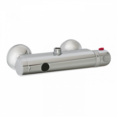 Sanela - Automatické nástenné ovládanie sprchy s elektronikou ALS s horným vývodom a termostatickým ventilom pre pripojenie k sprchovému setu, 24 V DC