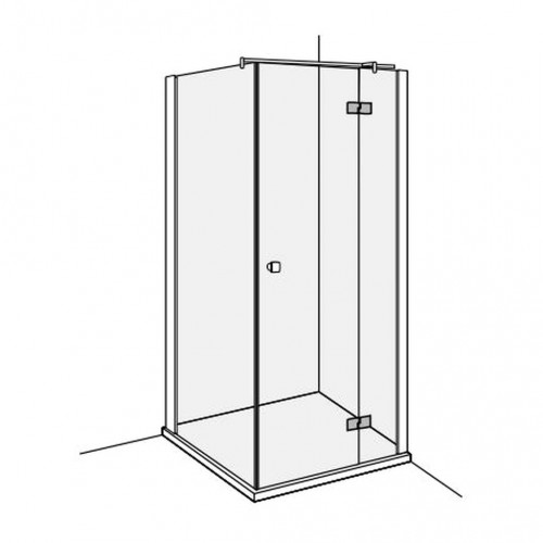 Duscholux Basic - otváravé dvere s pevným segmentom, P, pre vaničku 900 mm, CareTec, DL396.125822.751.062