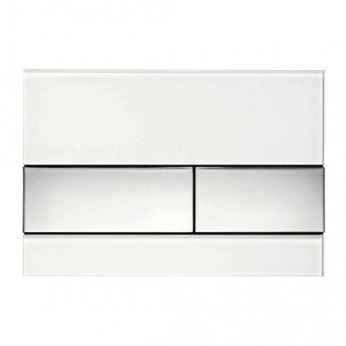TECEsquare- Ovládacie tlačidlo, sklenené, biele sklo - chróm 9240802